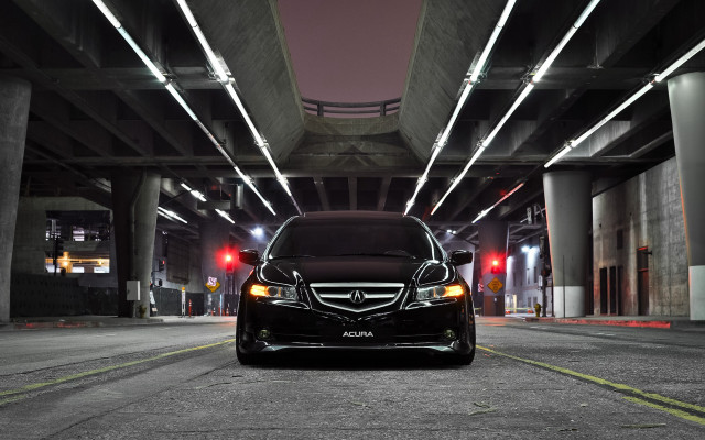Car parking garage night lit free wallpaper - medium preview image
