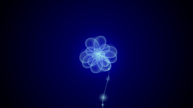Blue flower hologram lightning volumetric free wallpaper - medium preview image