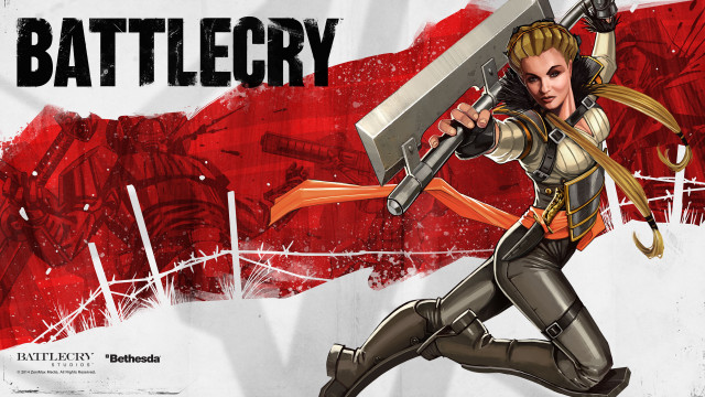 Woman sword red background battle free wallpaper - medium preview image