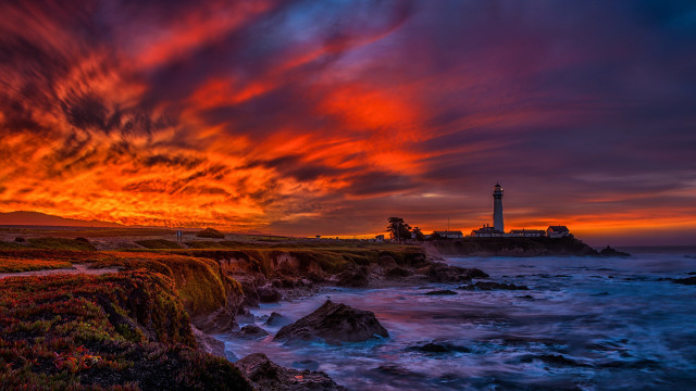 Lighthouse rocky shore mystical sky #2 free wallpaper - medium preview image