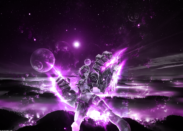 Man space suit purple background free wallpaper - medium preview image
