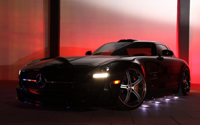 Black sports car red light #10 free wallpaper - medium preview image