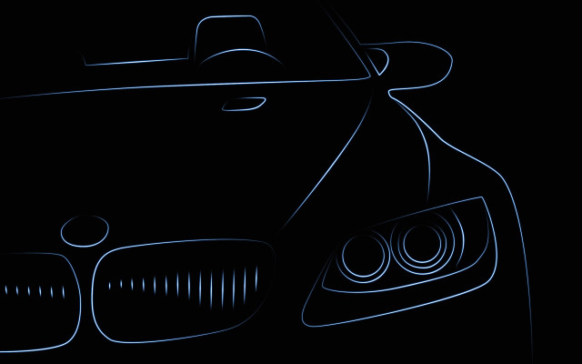Car blue outline hood light free wallpaper for desktop - medium preview image