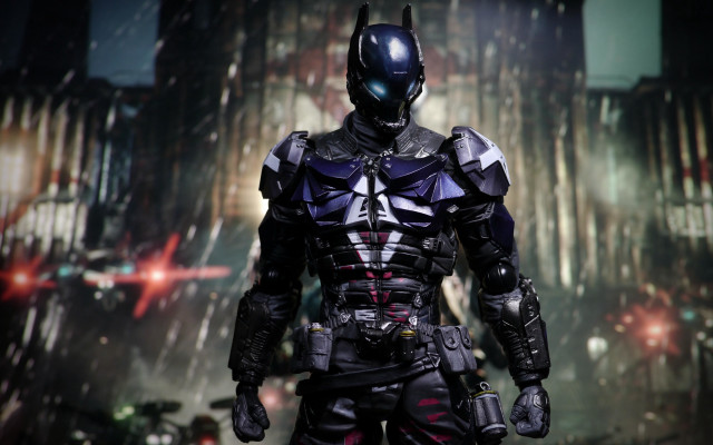 Batman cityscape rayonism armor christmas free wallpaper - medium preview image