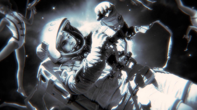 Space man gun woman matte free wallpaper - medium preview image