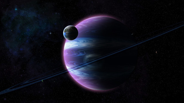 Planet two saturns star background free wallpaper - medium preview image