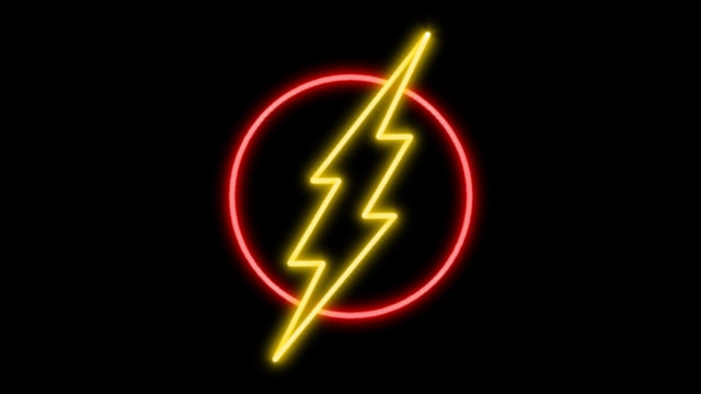 Neon sign lightning bolt black free wallpaper - medium preview image