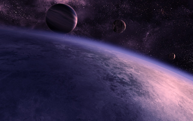 Planetary sky starry background purple free wallpaper - medium preview image