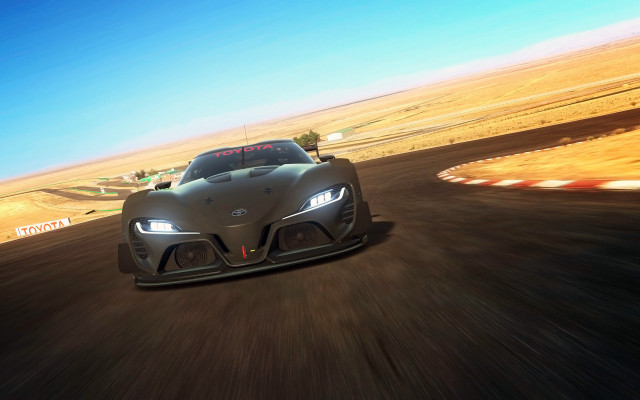 Desert car driving sky mountains free wallpaper for desktop - medium preview image