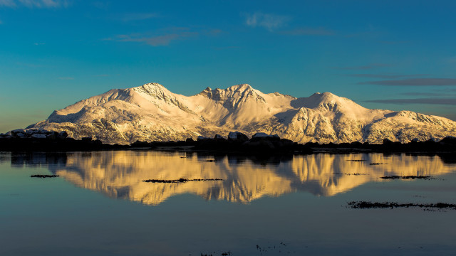 Mountain lake clouds snow capped #2 free wallpaper - medium preview image