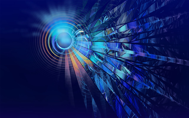 Blue abstract circular design geometric #2 free wallpaper - medium preview image