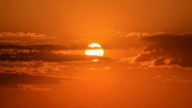Sunset clouds plane orange sky free wallpaper - medium preview image