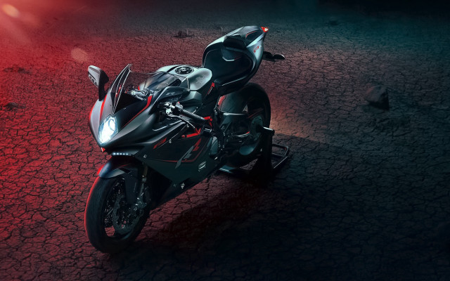 Motorcycle dirtroad redlight darkbackground 3Drender free wallpaper - medium preview image