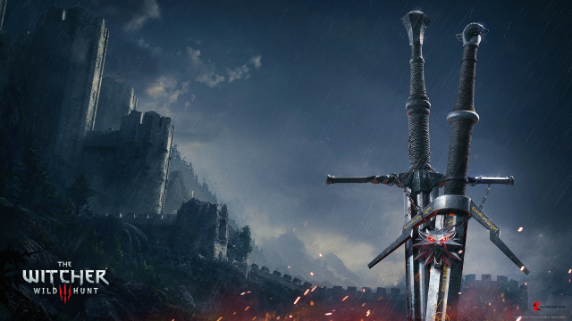 Sword two swords castle flames free wallpaper - medium preview image