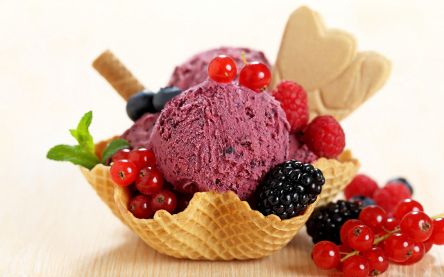 Ice cream berries butterfly spoon free wallpaper - medium preview image
