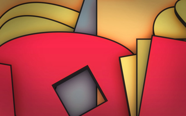 Red object black square yellow free wallpaper - medium preview image