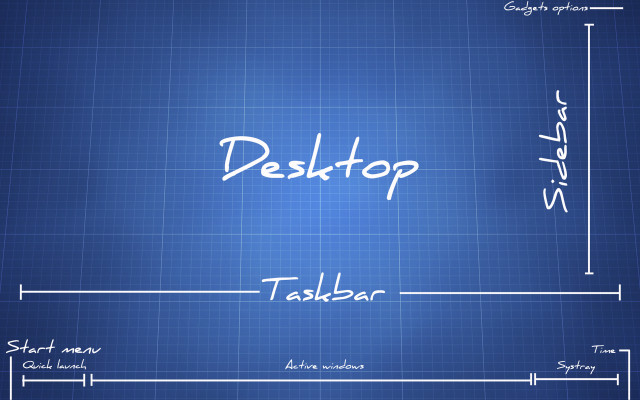 Blueprint desktop computer white ink free wallpaper - medium preview image