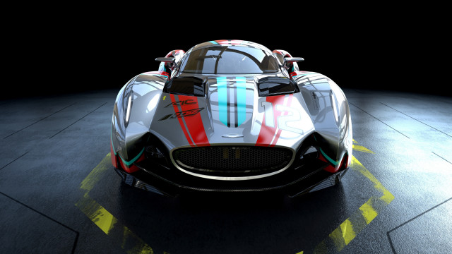 Futuristic car red blue stripe free wallpaper - medium preview image