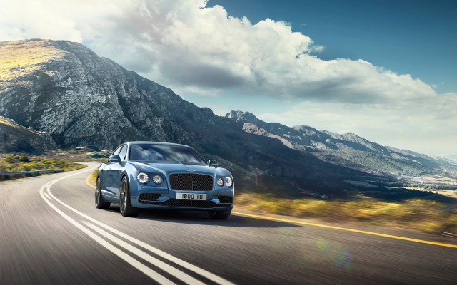 Blue bentley mountain road clouds free wallpaper - medium preview image