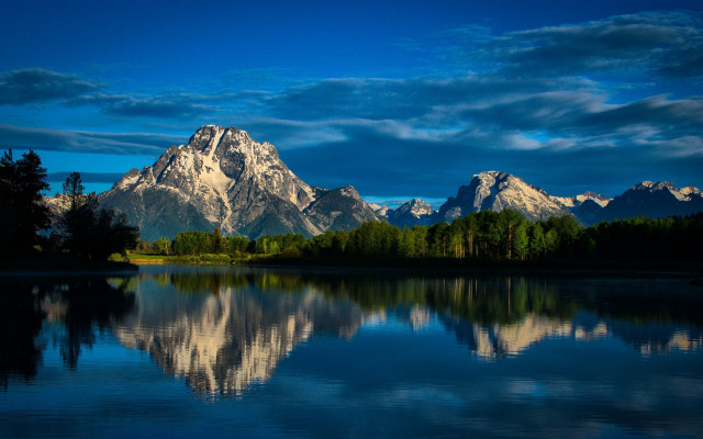 Mountain reflection lake trees sky #3 free wallpaper - medium preview image