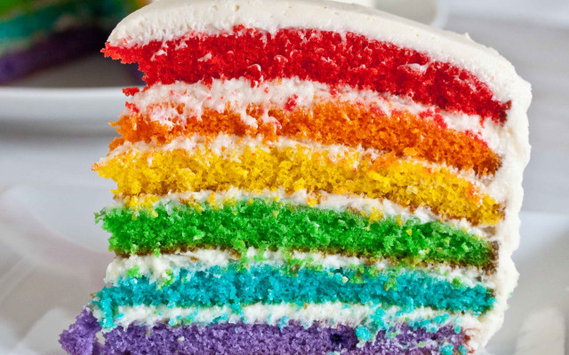 Rainbow cake plate fork autumn free wallpaper - medium preview image