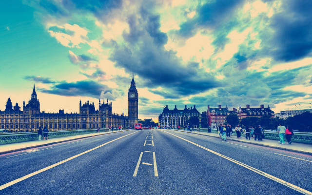 Clouds sky town clock tower free wallpaper - medium preview image