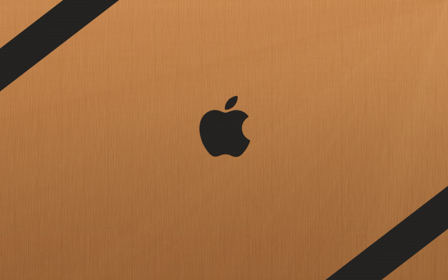 Gold apple computer black stripe free wallpaper - medium preview image