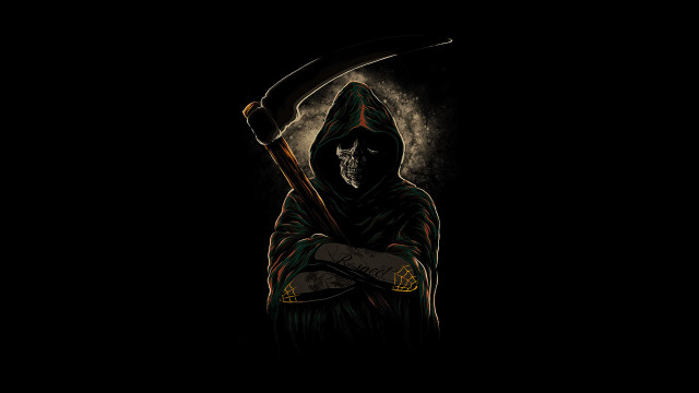 Hooded man knife skull dark free wallpaper - medium preview image