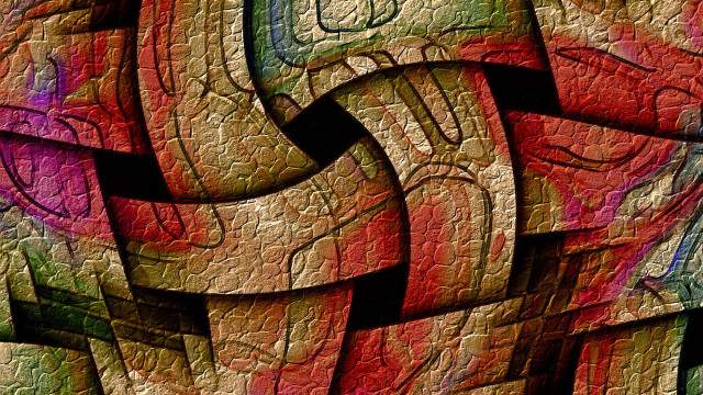 Colorful abstract knot geometric cubist free wallpaper - medium preview image