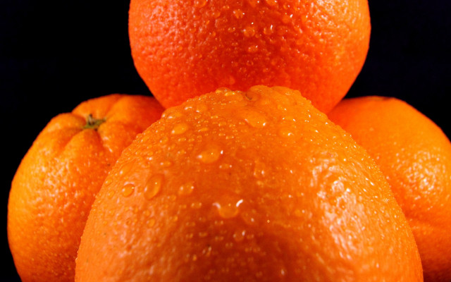 Orange water droplets macro black free wallpaper - medium preview image