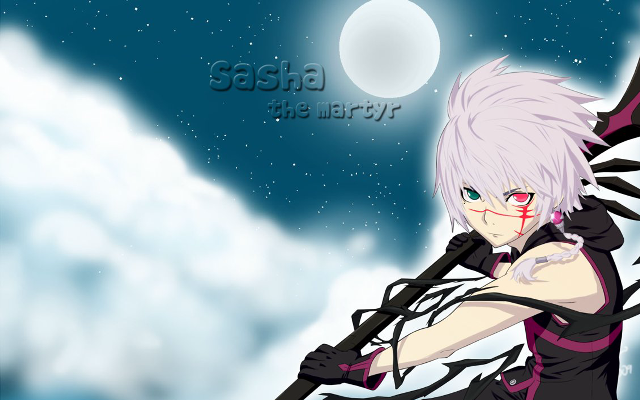 White haired anime sword fullmoon free wallpaper - medium preview image