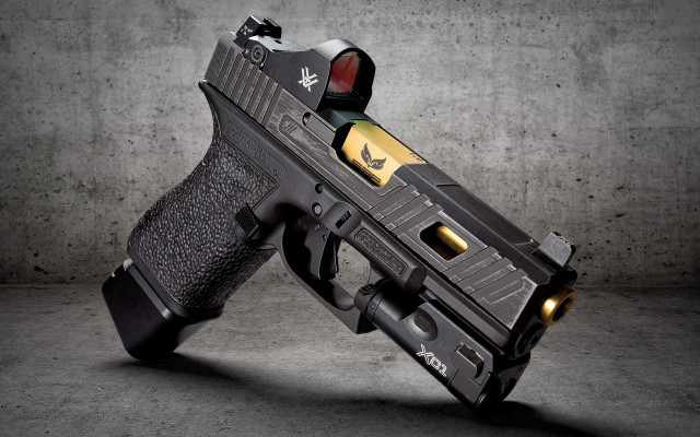 Gun yellow light digital rendering free wallpaper - medium preview image