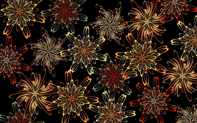Black flowers generative art fireworks free wallpaper - medium preview image