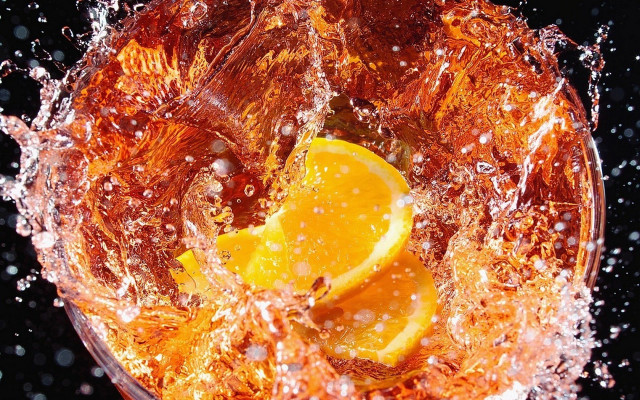 Glass orange juice lemon splash free wallpaper - medium preview image
