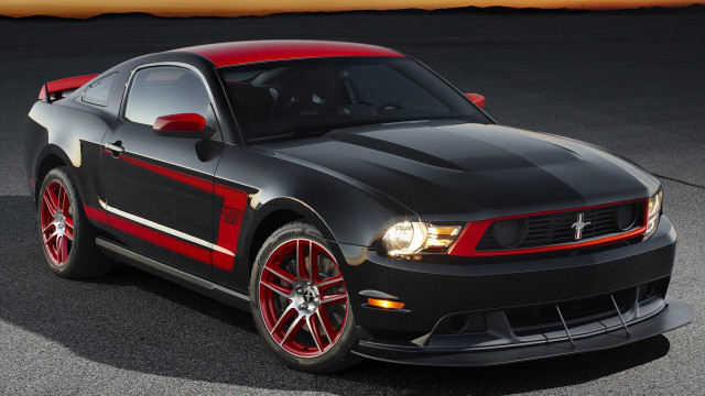 Black mustang red stripes sunset free wallpaper - medium preview image