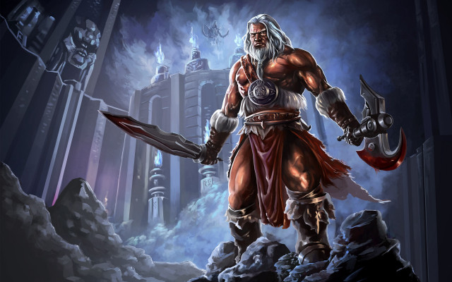 Man sword castle demon fantasy free wallpaper - medium preview image