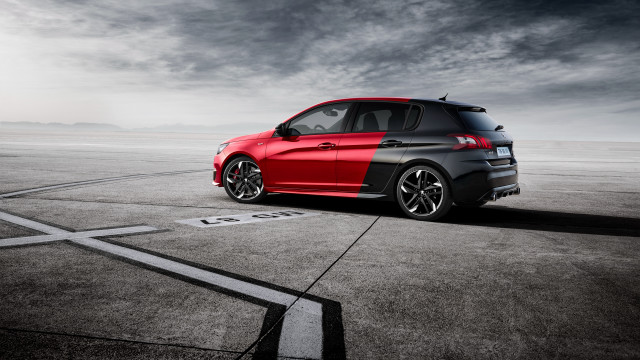 Red black car runway cloudy free wallpaper - medium preview image