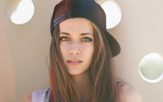 Woman hat longhair serious moonlight free wallpaper - medium preview image