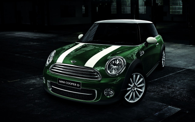 Green mini cooper dark parking free wallpaper - medium preview image