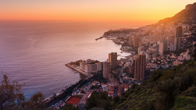 City cliff ocean sunset architecture free wallpaper - medium preview image