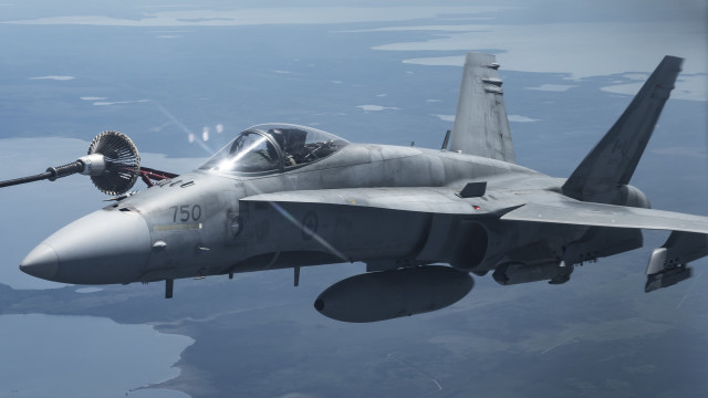 Fighter jet overwater landscape cockpit free wallpaper - medium preview image
