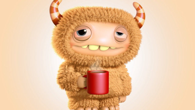 Cartoon character coffee horns nose free wallpaper - medium preview image