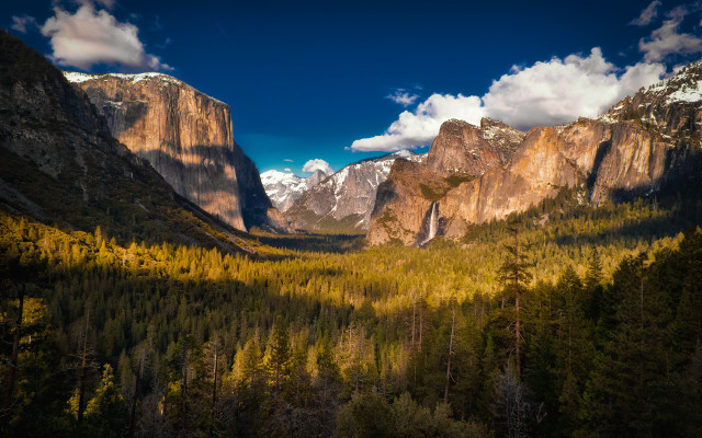 Valley mountain trees clouds sunset #2 free wallpaper - medium preview image