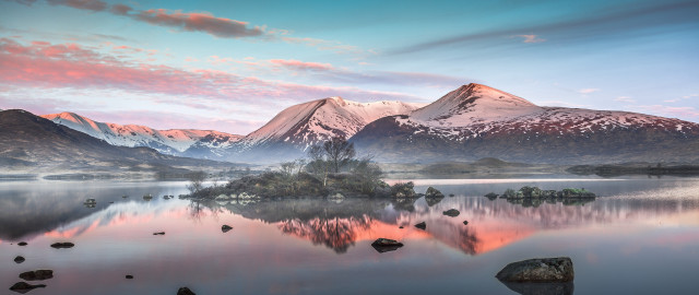 Mountain lake island rocks sky free wallpaper - medium preview image