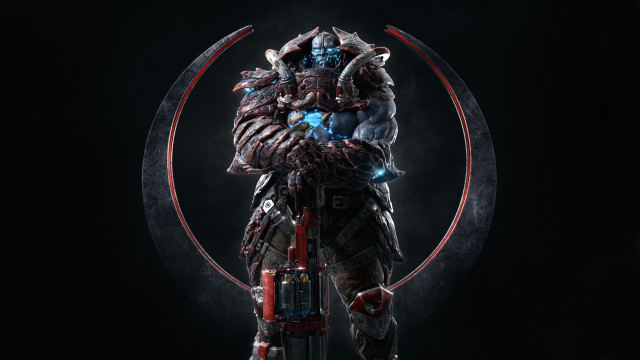 Sci fi armor character weapon free wallpaper - medium preview image