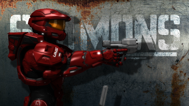Man red suit gun pointing free wallpaper - medium preview image