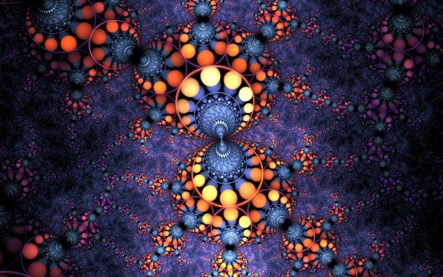 Blue orange fractal circles dots free wallpaper - medium preview image