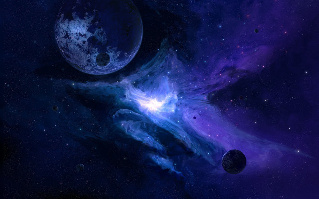 Space planet background aurora fantasy free wallpaper - medium preview image
