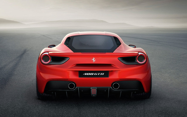 Red sports car rear foggy free wallpaper - medium preview image
