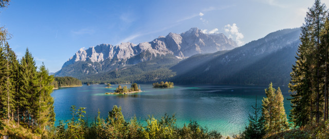 Lake mountains trees blue sky #46 free wallpaper - medium preview image
